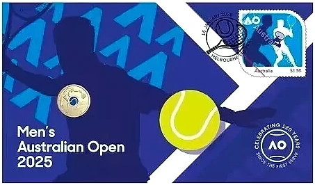 2025 $2 Men's Australian Open Coloured Uncirculated Coin PNC