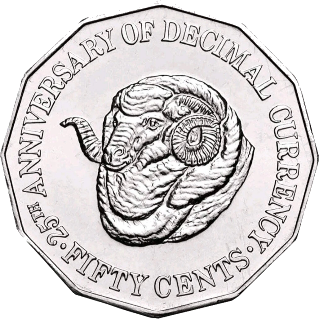 1991 25th Anniversary of Decimal Currency 50c