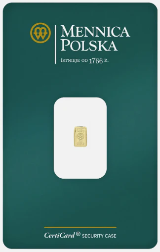 Mennica Polska 0.25g Gold Bar (CertiCard)