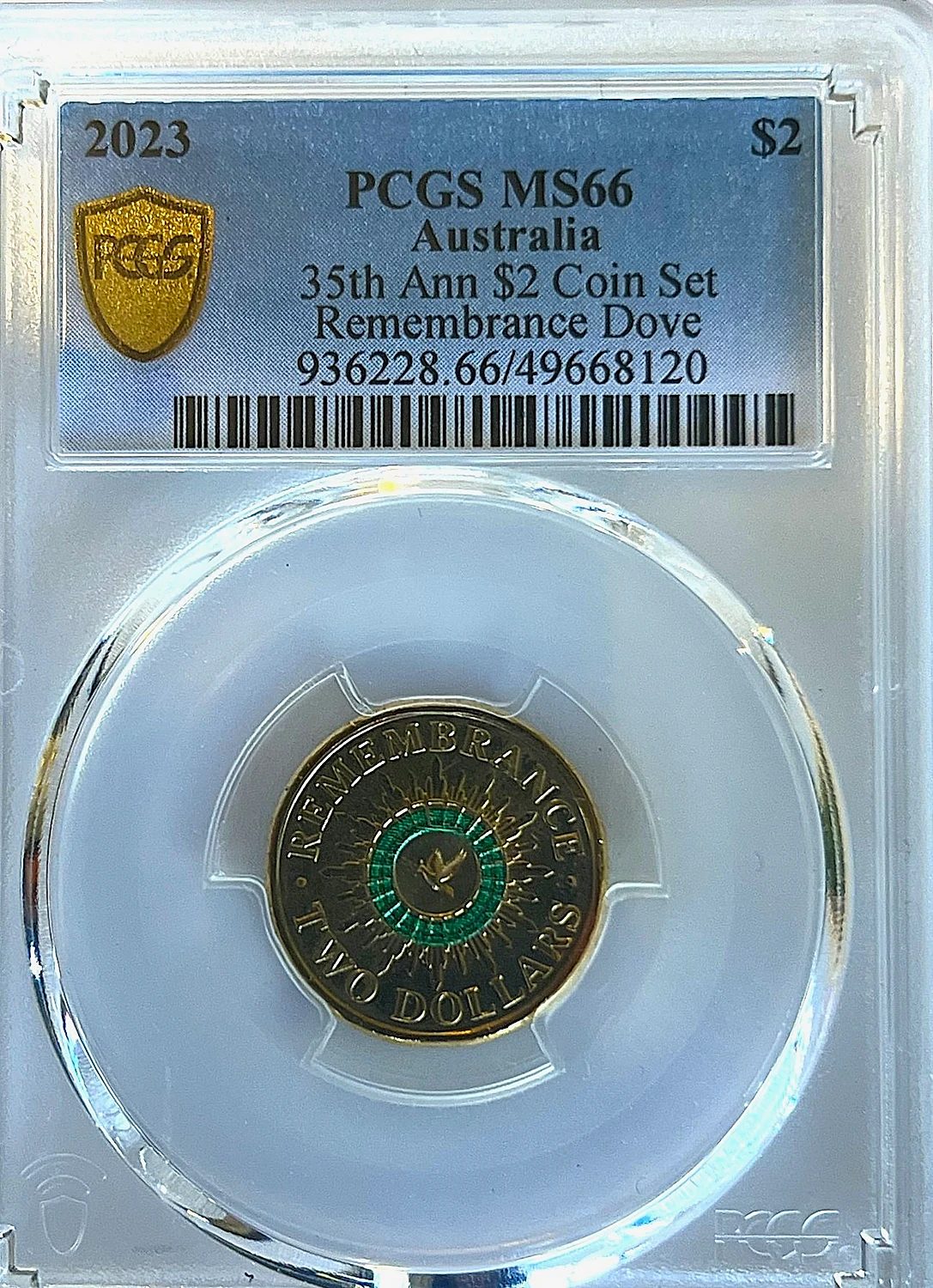 2023 Remembrance Dove $2 (35th Anniversary Set) — PCGS MS66