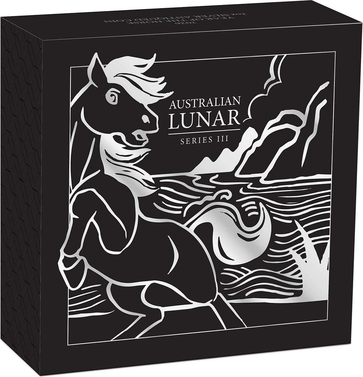 2026 Year of the Horse 2oz Silver Antiqued Coin — Australian Lunar Series III