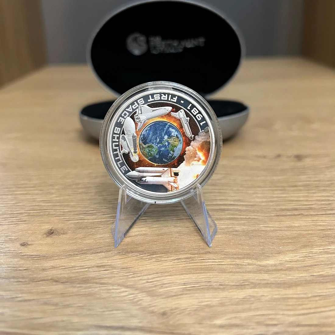 2020 Cook Islands $1 "First Space Shuttle" 1oz Silver — Coloured