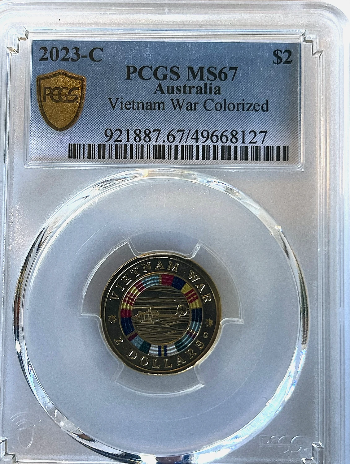 2023 Vietnam War Colorized $2 'C' Mintmark — PCGS MS67