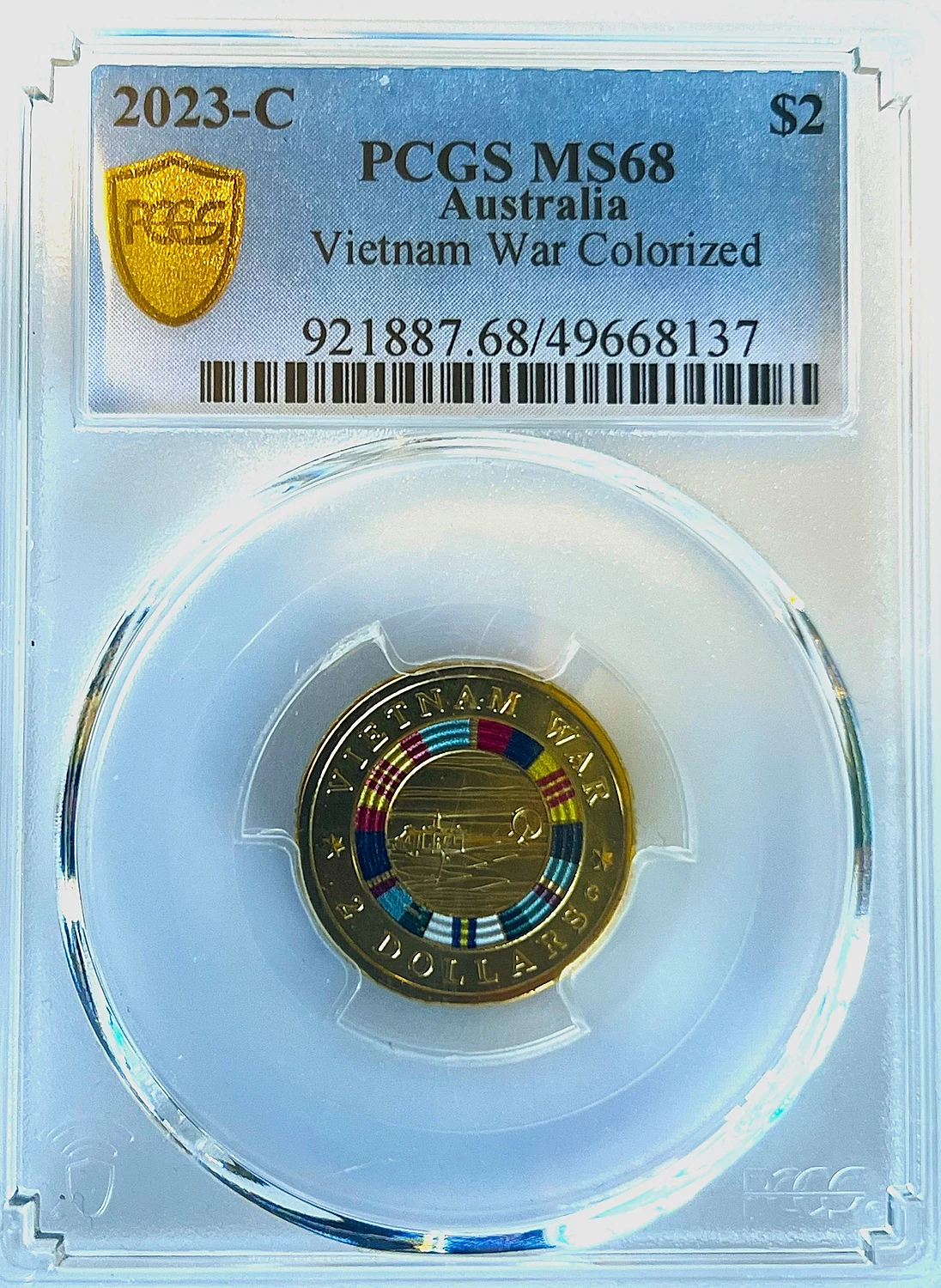 2023 Vietnam War Colorized $2 'C' Mintmark — PCGS MS68